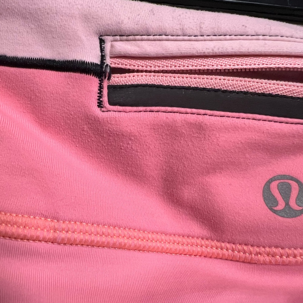 Lululemon Women's Run Pace Mesh Tight in Pop Orange Bleach Coral | Size 10 - Picture 5 of 7